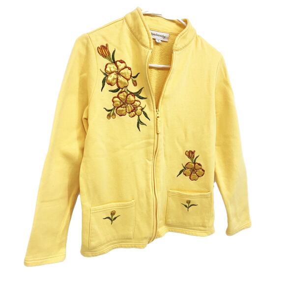 Womens Breckenridge Full Zip Yellow Embroidered Sweatshirt Jacket Size S - Picture 3 of 7